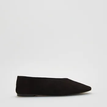 Dámské baleríny Reserved - Semišové baleríny - tmavě hnědá - 347FF-89X - 347FF-89X-40