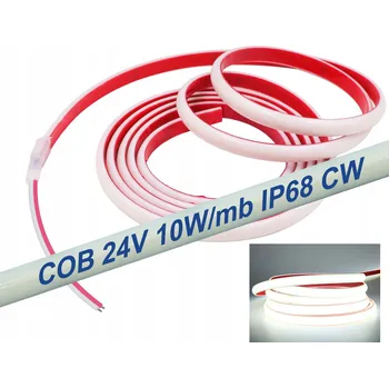 LED páska LED pásek COB 24V 480 CW 6000K 10W/m IP68 5m - do sauny, bazénu, jezírka