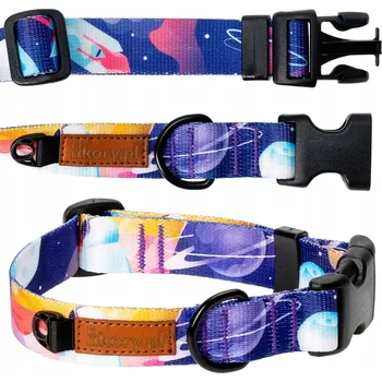 Obojek pro psa KLASICKÝ nastavitelný obojek pro středního psa M 20 mm Ukory NASA cosmos