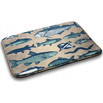 Koupelnová předložka Protiskluzová koupelnová předložka Ryby (vzor)