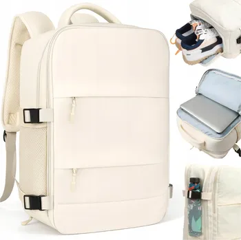 Školní batoh BATOH TURISTICKÁ TAŠKA NA PŘÍRUČNÍ ZAVAZADLO DO LETADLA KABINOVÁ ECRU