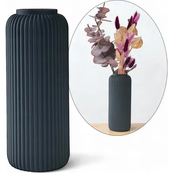 Váza Vysoká nerozbitná váza, černá, Vysoká váza 24 cm Váza na květiny