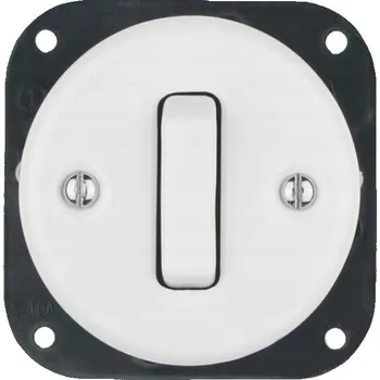 vypínač RETRO vypínač keramika bílý bez rámečku