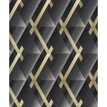 Tapeta Vinylová tapeta na zeď – geometrické zlaté linie