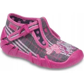 Dívčí obuv Befado dětské papuče na suchý zip růžové, velikost 25