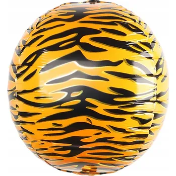 Balónek Fóliový balónek koule tygr 55x55cm KOULE 4D oslava dětská párty TYGR