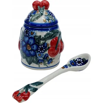 Dóza na potraviny Keramická dóza na džem višeň Bolesławiec