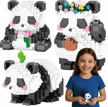 ostatní stavebnice STAVEBNICE SADA 3 V 1 PANDA MINI KOALA DÁREK