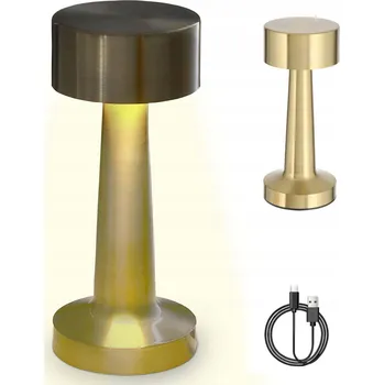 Lampička NOČNÍ LAMPA LED DOTYKOVÁ BEZDRÁTOVÁ STOLNÍ LAMPA ZLATÁ