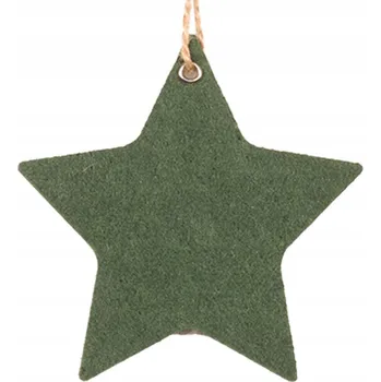 Vánoční dekorace Ozdoba na stromeček "Hvězda" filcová dekorace 10 cm zelená