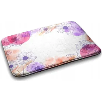 Koupelnová předložka Savá koupelnová předložka Květiny Akvarel