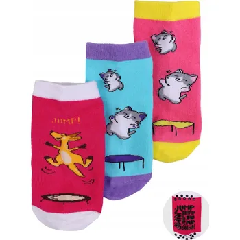 Ponožky dívčí dětské krátké na trampolínu 3PAK 23-26 YOCLUB