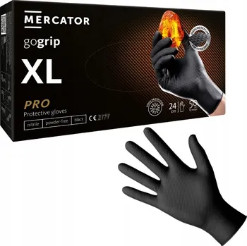 Vyšetřovací rukavice MERCATOR Gogrip Black Nitrilové rukavice vel XL