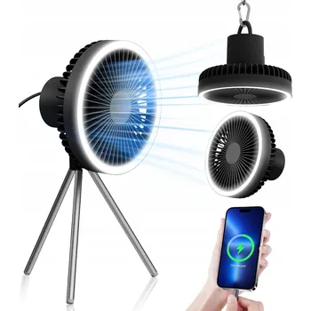 Domácí ventilátor Lustr s ventilátorem a LED noční lampičkou, 3 rychlosti, stropní ventilátor se stativem