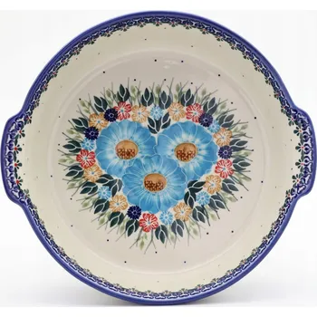 Keramická mísa kulatý s uchy, keramika Bolesławiec