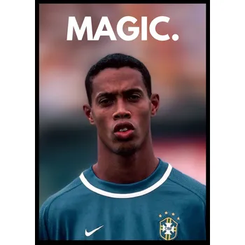 Obraz Plakát Ronaldinho FC Barcelona Dárek pro syna, sportovní noha bez rámečku A3