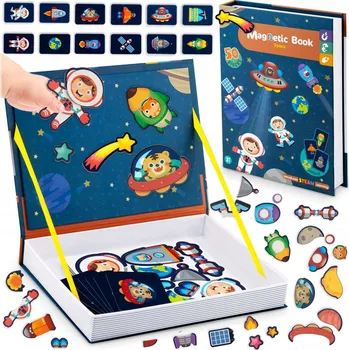 Dřevěná hračka MAGNETICKÁ KNIHA PUZZLE KRABIČKA KRABIČKA