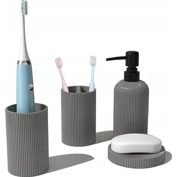 Dávkovač mýdla Koupelnová sada: Dávkovač mýdla 310 ml, Mýdlenka, Kelímek - 3 díly