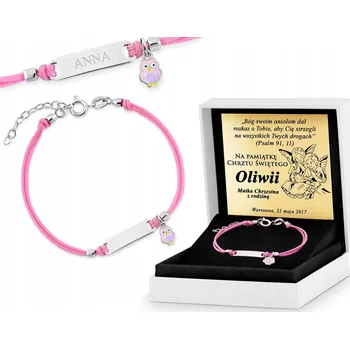 Náramek MURRANO STŘÍBRNÝ NÁRAMEK ID 925 SOVA GRAVÍROVÁNÍ YB205