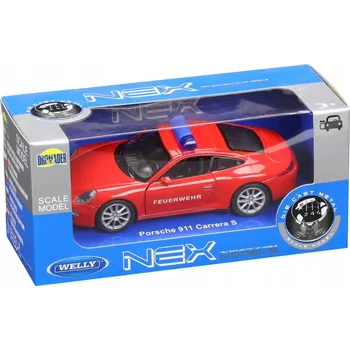 autíčko WELLY PORSCHE 911 991 CARRERA S HASIČI 1:34 NOVÝ KOVOVÝ MODEL 43661