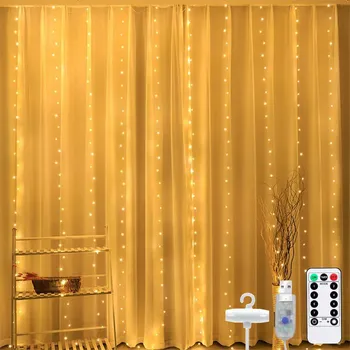 Vánoční dekorace LAMPIČKY SVĚTELNÝ ZÁVĚS LED PILOT 3X3 BÍLÁ TEPLÁ Háčky