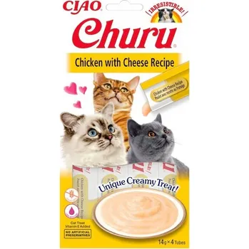 Pamlsek pro kočku Churu cat masové pyré - kuře, sýr 56g