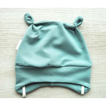 Kojenecké oblečení AMÁLKA Elastická čepička teplákovina, kaktusově zelená Velikost: 74-80