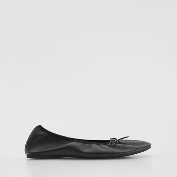 Dámské baleríny Reserved - Baleríny s mašlí - tmavě hnědá - 225FF-89X - 225FF-89X-35