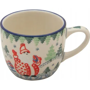 Hrnek Ceramika Artystyczna Bolesławiec unikát U5174 MIKOŁAJ ŚWIĘTA Starzyk keramika 170 ml