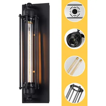 Nástěnné svítidlo Retro lampa, nástěnná lampa E27, retro svítidlo, černá