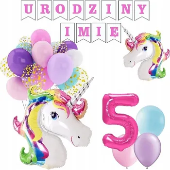 Balónek BALÓNKY sada narozeniny 1-12 LET JEDNOROŽEC + JMÉNO