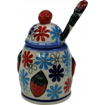 Dóza na potraviny Keramická dóza na džem Jahoda Bolesławiec