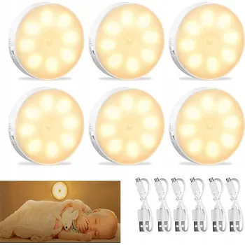 Noční světlo LED NOČNÍ LAMPA SENZOR POHYBU BEZDRÁTOVÉ 3 REŽIMY OSVĚTLENÍ NIGHT LIGHT