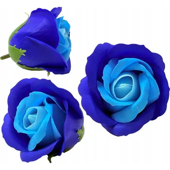 umělá květina Mýdlová růže tmavě modro-modrá Květiny Hlavičky Mýdlové růže do flowerboxů
