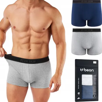 Boxerky PÁNSKÉ BAVLNĚNÉ BOXERKY PREMIUM BAVLNA ČESANÉ VÍCEBALENÍ SET 2x - XL