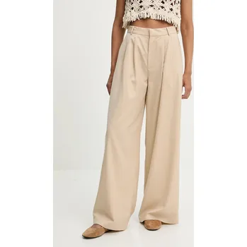Kalhoty s příměsí vlny Answear.LAB 9053.HAK béžová 80X, vel. L