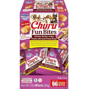 Pamlsek pro psa Dog Churu Fun Bites - Chicken Recipe wraps Chicken with Sweet Potato Recipe 8x12g