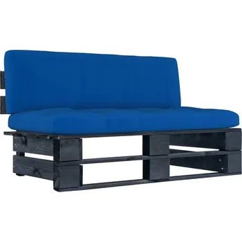 Zahradní pohovka vidaXL Zahradní středová pohovka z palet zeleně impregnovaná borovice [3066485] Barva: Královská modř, Barva dřeva: Černá