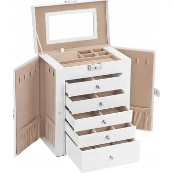 Šperkovnice Šperkovnice na bižuterii Songmics JBC152W01 32 x 26 x 15,6 cm bílá