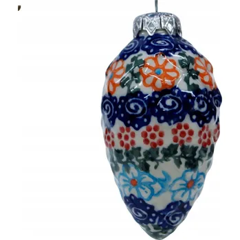 Vánoční ozdoba Keramická vánoční koule šiška Ceramika Bolesławiec