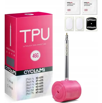 Duše na kolo CYCLAMI TPU SUPER Lehká Duše 30g ALU VENTILEK Presta 65mm