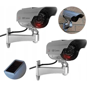 IP kamera 2x Falešná solární kamera pro venkovní monitoring, CCTV kamera s blikající LED diodou