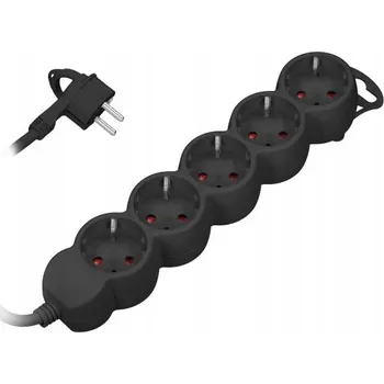 Napájecí kabel Prodlužovací Kabel přívod s lištou Orno 5 m, 5 ks, černý