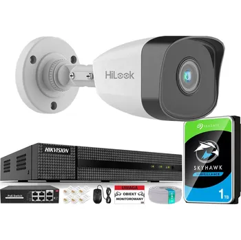 Bezpečnostní kamera Sada pro monitoring Hikvision Kamery IPCAM-B5 se 4kanálovým IP rekordérem a 1TB diskem