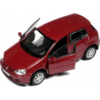 autíčko WELLY VW VOLKSWAGEN GOLF 5 V ČERVENÉ BARVĚ 1:34 NOVÝ KOVOVÝ MODEL 42361