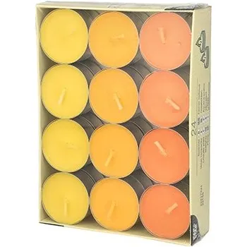 Svíčka Ohřívací svíčky Tealight, průměr 3,9 cm, výška 1,6 cm, oranžové