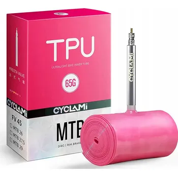 Duše na kolo CYCLAMI TPU Lehká duše s HLINÍKOVÝM ventilkem 65g / Presta 45mm / 27,5"