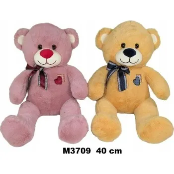 plyšák PLYŠÁK MEDVÍDEK S NAŠITÝM SRDCEM A MAŠLÍ 40 CM VALENTÝN