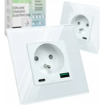Elektrická zásuvka Elektrická Zásuvka Decorya , USB, bílá