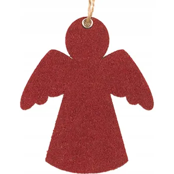 Vánoční dekorace Filcová ozdoba na vánoční stromeček "Andílek" 10 cm červená